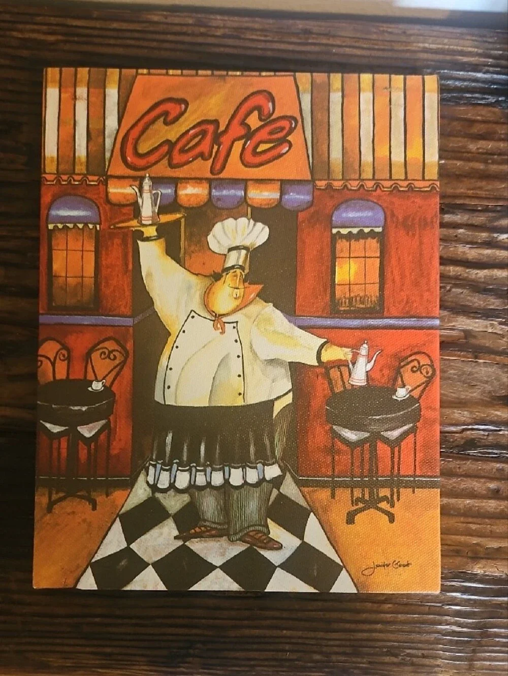 Cafe & Trattoria Decorative Wall Art Set - Rustic Chef Prints in Brown and Tan